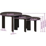  Stolovi za slaganje 3 pcs Bijelo Čvrsto drvo manga | shoptok.hr