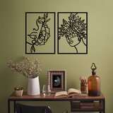 Wallity Zidna dekoracija Cvijet Žena - 511, 50 x 70 cm, Crna | Eponuda.ba