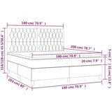  Krevet box spring s madracem LED tamnozeleni 180x200 cm baršun | shoptok.hr