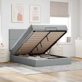 vidaXL Otomanska postelja z vzmetnico siv 140x190 cm blago, (22012043) | Shoptok.si