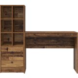 vidaXL Miza s shranjevanjem Stari les Umetna masa | Shoptok.si