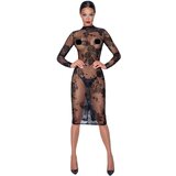 Noir - prozirna cvjetna haljina dugih rukava (crna) - M | shoptok.hr