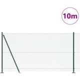 vidaXL varjena žičnata ograja s 7 flanšastimi stebri Zelena 1.2x10 m Jeklo | Shoptok.si