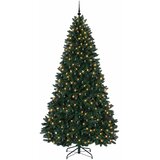  Umjetno božićno drvce tamnozeleno s kuglicama 300 cm - Tamnozelena Ø 138 x 300 cm s 300 LED dioda i crnim lopticama | shoptok.hr