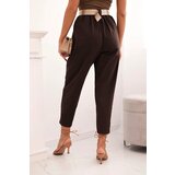 Kesi Włoski Summer Punto trousers with leg closure brown | Shoptok.si