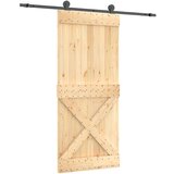  Drsna vrata s kompletom vodil 90x210 cm trdna borovina, (20804540) | Shoptok.si