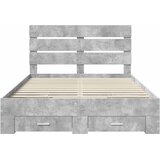  Krevetna konstrukcija s ladicama Betonski sivi 140 x 200 cm Siva 203 x 143 x 100 cm | Shoptok.si