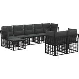  Set vanjskih sofa Crna i tamno siva Poliester - Crna i tamno siva bez stola | shoptok.hr