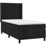 Box spring postelja z vzmetnico črna 100x200 cm žamet, (20791176) | Shoptok.si