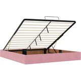  Otomanska postelja z vzmetnico & LEDs roza 160x200cm žamet | Shoptok.si