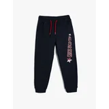 Koton Jogger Sweatpants with Print Detail, Tie Waist and Pocket