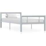 Maison Chic Posteljni okvir - Enojna postelja - Postelja za odrasle siv in bel kovinski 100x200 cm-J8997, (21768385) | Shoptok.si
