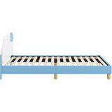  Otroški posteljni okvir z vznožjem Modra 80 x 200 cm PU, (5000104704) | Shoptok.si