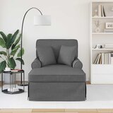  Ležaljka s suknjom s jastukom 3 pcs Tamno siva tkanina | shoptok.hr