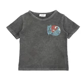Trendyol Anthracite Acid Wash Printed Boy Knitted T-Shirt