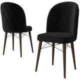 Hanah home set trpezarijskih stolica Bika 4 kom, crna tkanina Babyface, drvene noge boje oraha | Eponuda.com