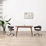  Okretna blagovaonska stolica savijeno drvo i umjetna koža crna | shoptok.hr