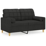  Dvosjed s ukrasnim jastucima crni 120 cm od tkanine | shoptok.hr