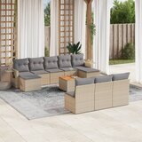 Maison Chic Seti vrtnega pohištva - Vrtna garnitura - Vrtni pohištvo set 11-delna z blazinami bež poli ratan, (21814889) | Shoptok.si