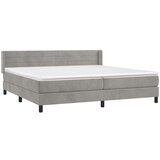 vidaXL Box spring postelja z vzmetnico svetlo siva 200x200 cm žamet | Shoptok.si
