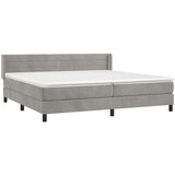 vidaXL Krevet s oprugama i madracem svjetlosivi 200x200 cm baršunasti | shoptok.hr