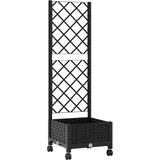  Vrtni saksija s rešetkom i kotačima Crna 40 x 40 x 131,5 cm PP | shoptok.hr