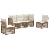 vidaXL Vrtna sedežna garnitura 5 pcs Bež poli ratan, (5000269477) | Shoptok.si