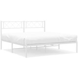  The Living Store Kovinski posteljni okvir z vzglavjem bel 120x200 cm - Kovinski Posteljni Okvir, (21531732) | Shoptok.si