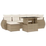 vidaXL 7-dijelni set vrtnih sofa od poliratana s jastucima bež | shoptok.hr