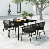  5-dijelni vrtni blagovaonski set crni | shoptok.hr