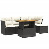 Maison Chic Seti vrtnega pohištva - Vrtna garnitura - Vrtni pohištvo set 6-delna z blazinami črna poli ratan, (21813627) | Shoptok.si