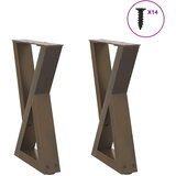 Noge za klub stolić 2 kom. Prirodni čelik 38 x (42-43,3) cm Čelik | shoptok.hr