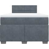 Box spring krevet s madracem tamnosivi 120 x 200 cm baršunasti | shoptok.hr