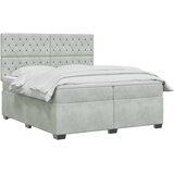  Boxspring krevet s madracem Svjetlosiva 200 x 200 cm Baršun | shoptok.hr
