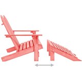  Vrtni dvosjed Adirondack od jelovine s otomanom ružičasti - Ružičasta 1 | shoptok.hr