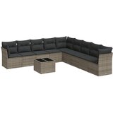 Maison Chic Seti vrtnega pohištva - Vrtna garnitura - Vrtni pohištvo set 10-delna z blazinami siv poli ratan, (21812023) | Shoptok.si