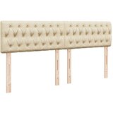 vidaXL Box spring postelja z vzmetnico krem 180x200 cm blago, (21309643) | Shoptok.si