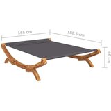 Vanjski ležaj 165x188 5x46 cm masivno savijeno drvo antracit | shoptok.hr