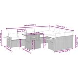 10-dijelni set vrtnih sofa s jastucima crni od poliratana | shoptok.hr