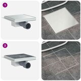  2 v 1 odtočna naprava srebrna 20 x 20 cm Nerjaveče jeklo 304, (5000112452) | Shoptok.si