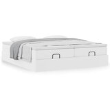 vidaXL Otomanski posteljni okvir z vzmetnicami bel 180x200cm um. usnje | Shoptok.si