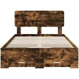  Krevetna konstrukcija s ladicama Dimljeni hrast 135 x 190 cm Smeđa 190 x 138 x 90 cm | Shoptok.si