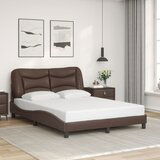 Maison Chic Posteljni okvir - Dvoposteljna postelja - Zakonska postelja z vzglavjem rjav 140x200 cm umetno usnje-J16255, (21768798) | Shoptok.si