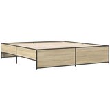 vidaXL Posteljni okvir sonoma hrast 180x200 cm inž. les in kovina, (21128902) | Shoptok.si