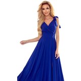 Numoco Long dress with neckline and tie at the shoulders | Shoptok.si