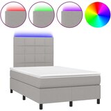  Box spring postelja z vzmetnico LED sv. siva 120x200 cm blago, (20789462) | Shoptok.si