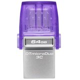 Kingston USB C & USB DISK 64GB DT microDuo3G3, 3.2 Gen1, OTG, plastičen USB ključ s pokrovčkom, (700849) Cene