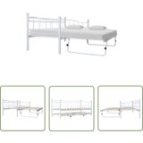 The Living Store Posteljni okvir belo jeklo 180x200/90x200 cm - Dnevna Postelja, (21737450) | Shoptok.si