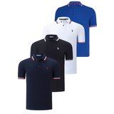 Dewberry QUAD SET T8594 MENS T-SHIRT-BLACK-WHITE-NAVY BLUE-SAKS | Shoptok.si