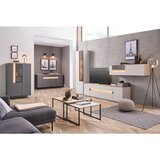 Dieter Knoll viseča vitrina, furnirano antracit, barve hrasta | Shoptok.si